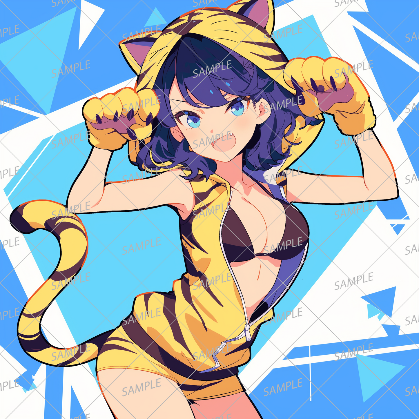 AC-0326 A lively girl dressed as a tiger