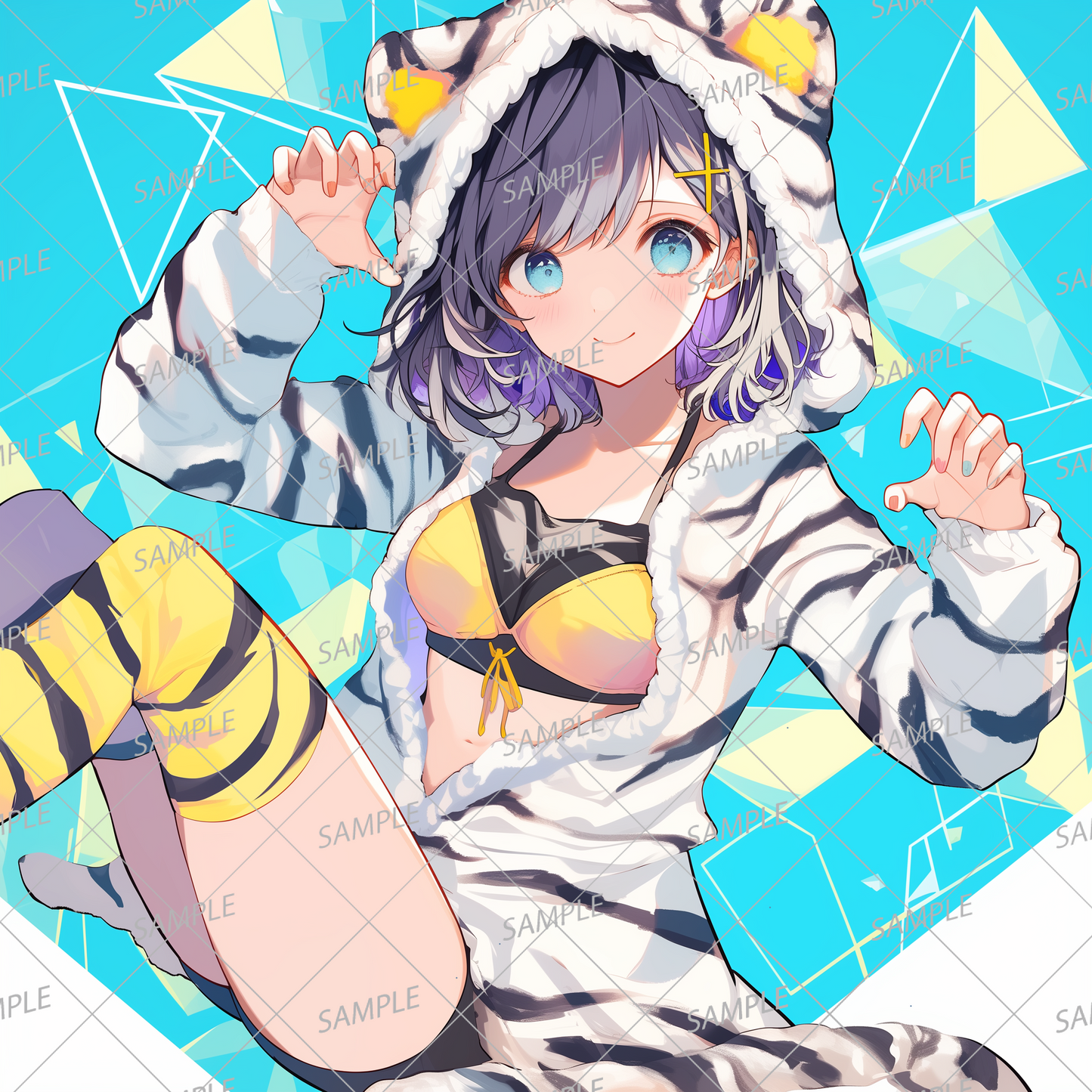 AC-0327 A girl in a zebra-print cosplay costume