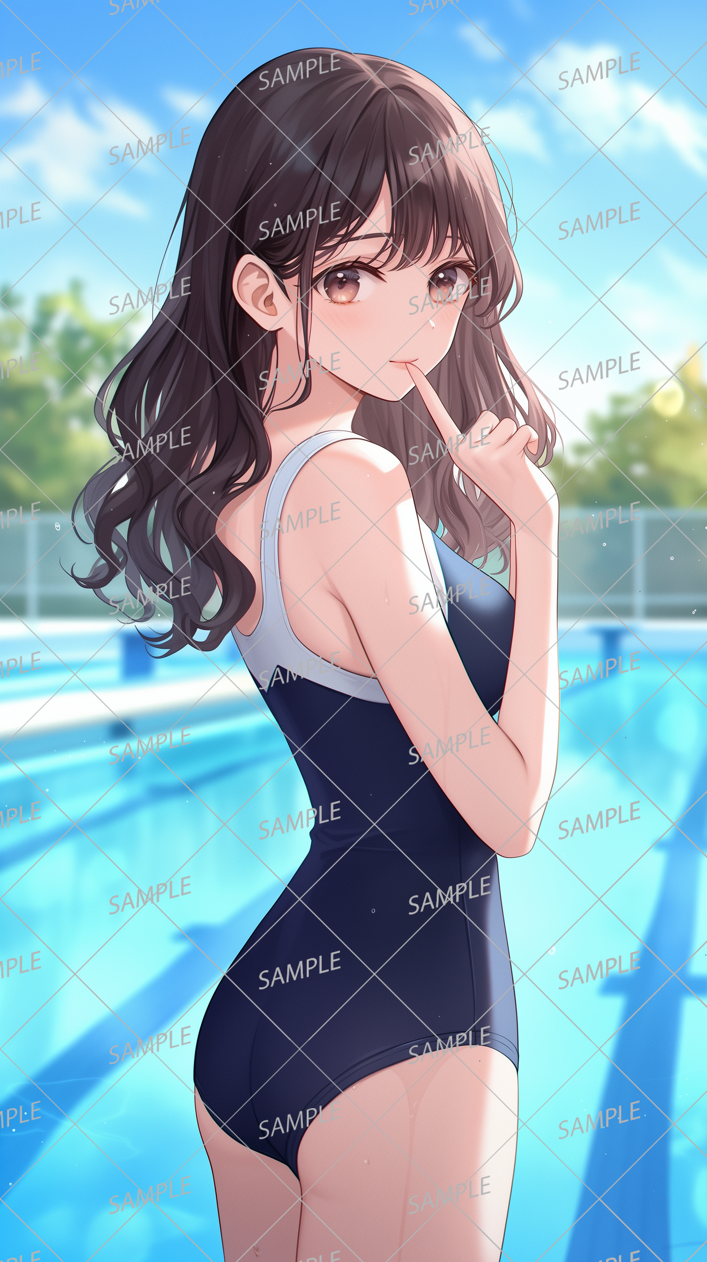 AC-0398 A girl in a swimsuit looking at you with a sweet expression