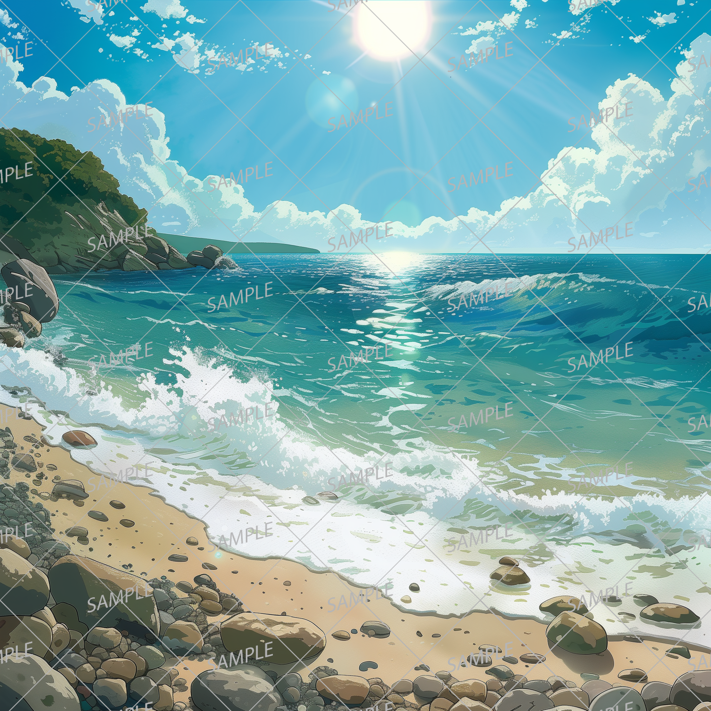 AC-0036 Summer sunshine and beach scenery