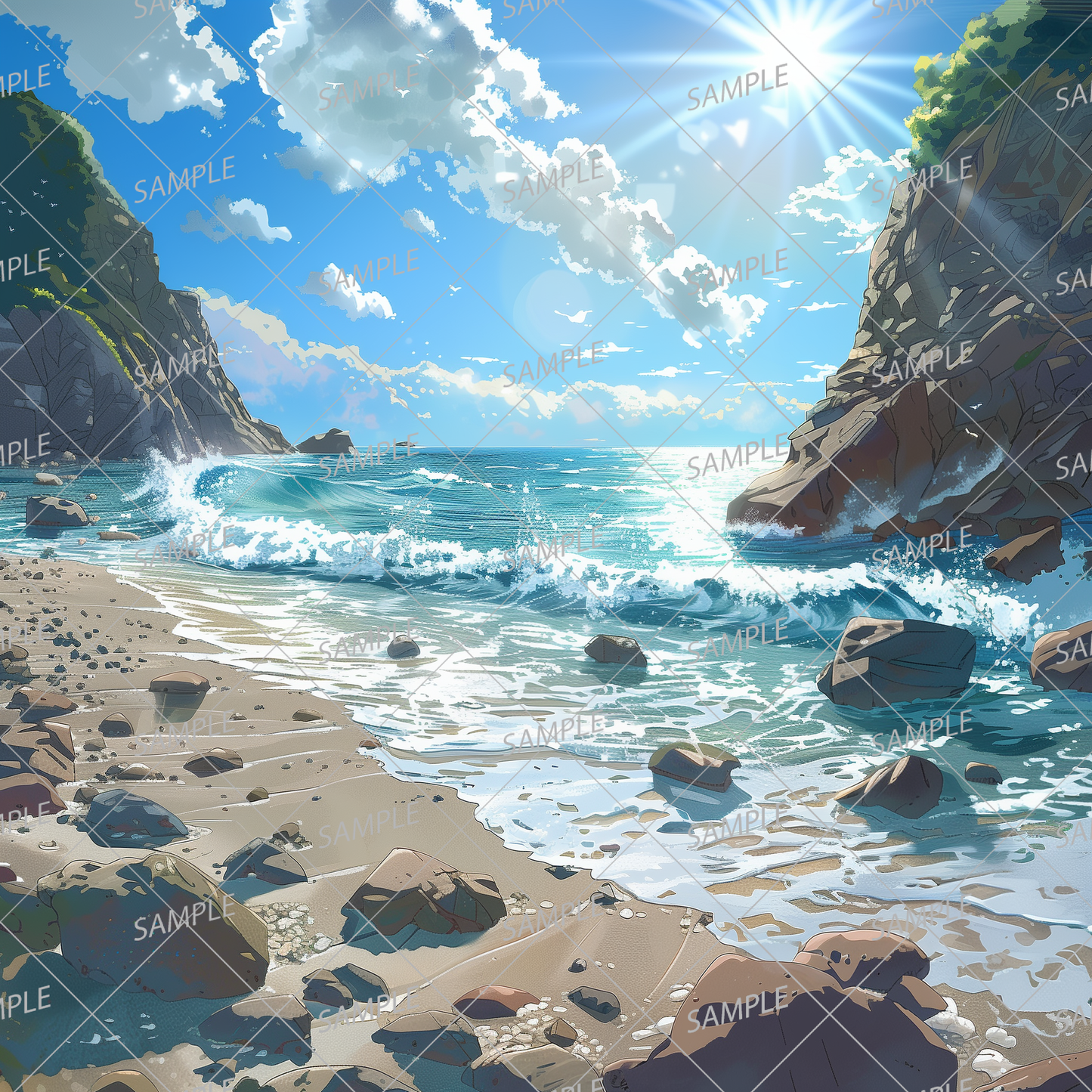 AC-0037 Beautiful natural scenery on the shore